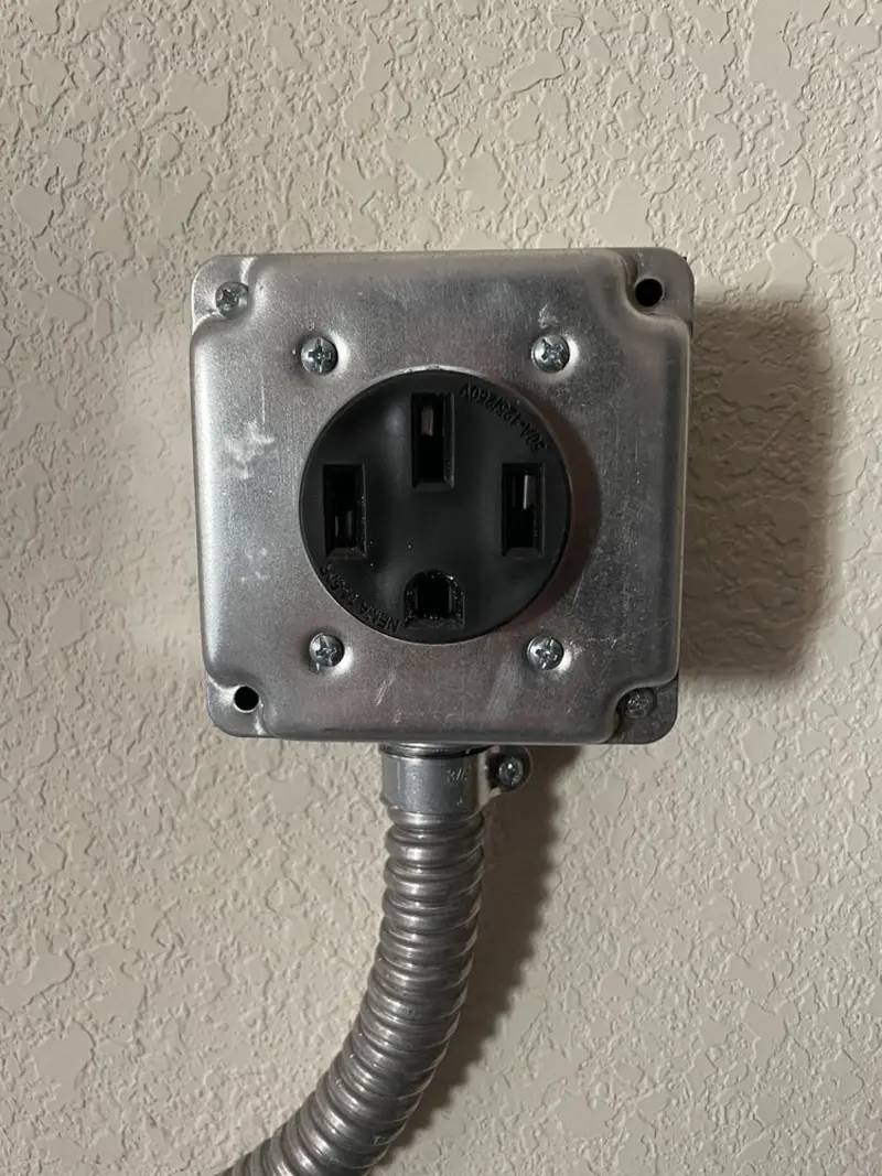 NEMA 14-50 outlet installed for Smart Home Electrical in Circle D-KC Estates